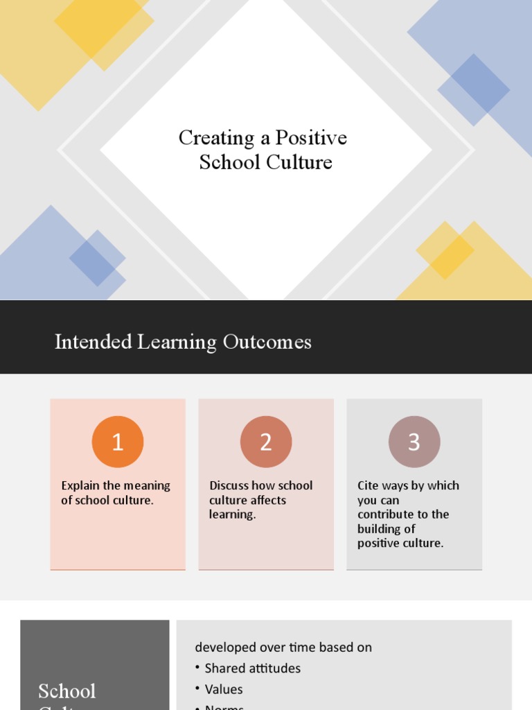 Building a Positive School Culture | PDF | Community | Learning