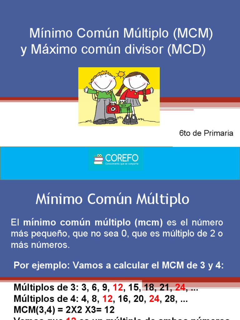 Mínimo Común Múltiplo De 8 6 Y 4 Máximo - Común - Divisor - y - Mínimo - Común - Múltiplo Ya Termino | PDF |  Funciones y mapeos | Álgebra abstracta