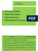 1.discourse Modes - 2.rhetorical Modes - 3.open Discourse - 4.philosophical Discourse