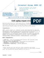 Anti Aging Argan Cream Data Sheet