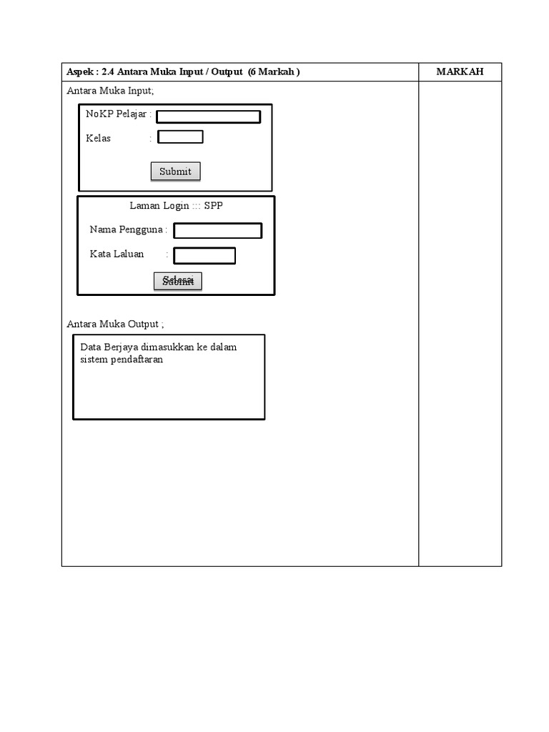 Antara Muka Input dan Output Sistem | PDF