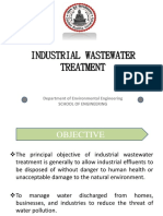 Industrial Wastewater Treatment: Department of Environmental Engineering School of Engineering