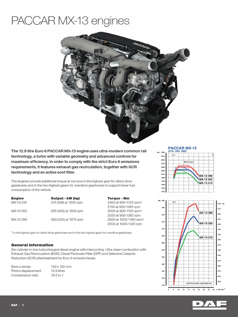 PACCAR MX-13 Engine Overview | PDF | Engines | Turbocharger