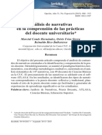 Análisis de Narrativas en La Comprensión de Las Prácticas Del Docente Universitario