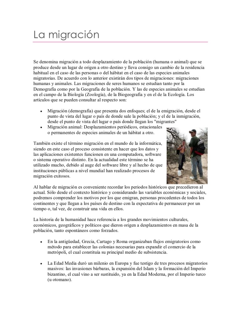 Causas y Consecuencias de la Migración | PDF | Migración humana ...