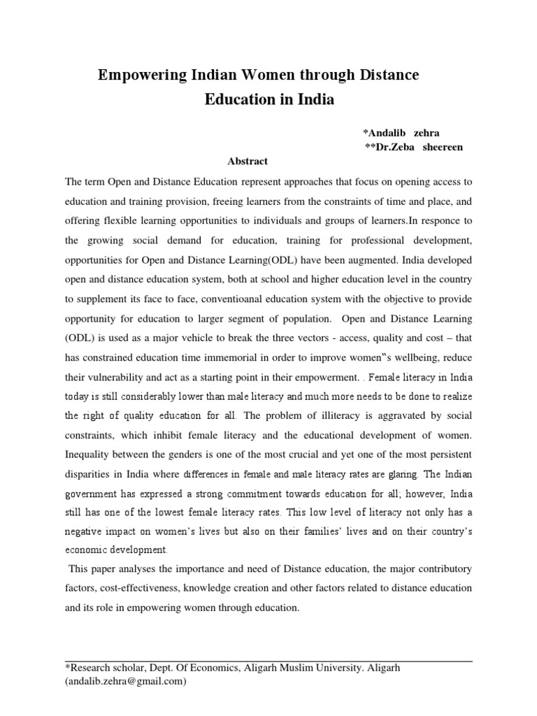 Distance Learning Empowers Indian Women | PDF | Wellness