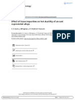 Effect of Trace Impurities On Hot Ductility of As-Cast Cupronickel Alloys