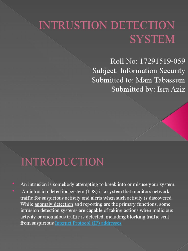 Intrustion Detection System | PDF | Computer Network Security ...