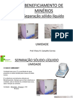 SEPARAÇÃO SÓLIDO - LÍQUIDO Umidade