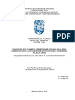 Proceso de Reclutamiento y Selección de Personal en El Àrea Administrativa de La Asociación de Profesores de La Universidad Del Zulia (Apuz)