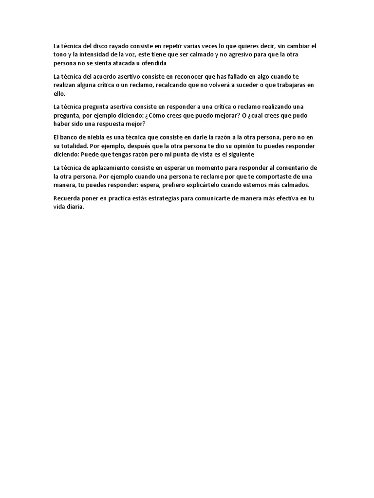 La Técnica Del Disco Rayado Consiste en Repetir Varias Veces Lo Que ...
