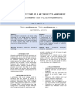 Performance Tests As A Alternative Assesment: (Pruebas de Rendimiento Como Evaluación Alternativa)