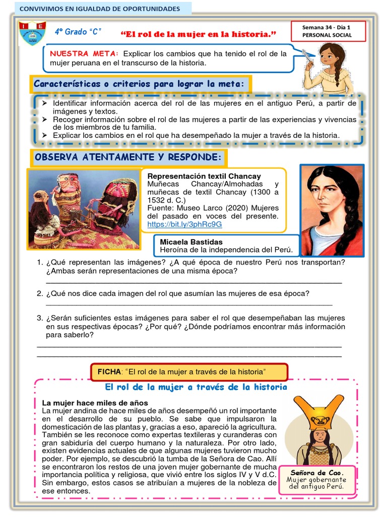 El rol de la mujer en la historia peruana | PDF | Imperio Inca | Mujer