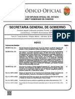 Secretaria General de Gobierno: Organo de Difusion Oficial Del Estado Libre Y Soberano de Chiapas