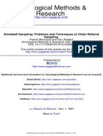 BIERNACKI, Patrick e WALDORK, Dan. Snowball Sampling - Problems and Techniques of Chain Referral Sampling
