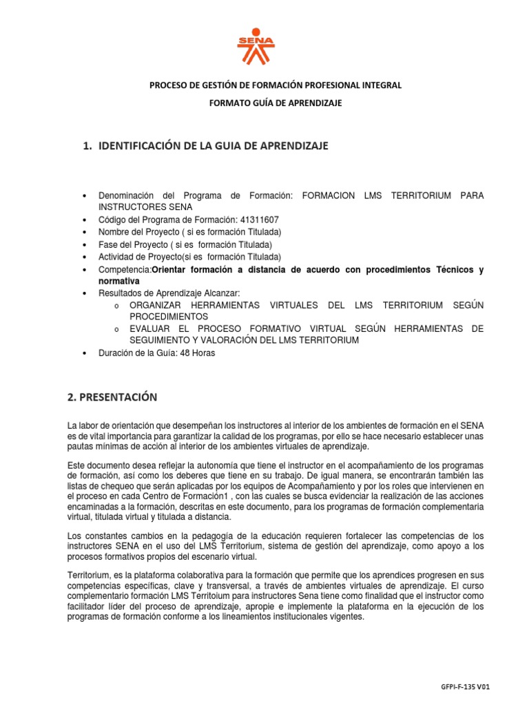Guía de Aprendizaje para Instructores SENA | PDF | Aprendizaje | Evaluación