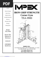 Iron Grip Strength Corner Gym: Model TSA-9900 Retain This Manual For Reference 08-06-05 Owner'S Manual