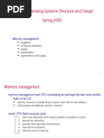 CSC 539: Operating Systems Structure and Design Spring 2005: Memory Management