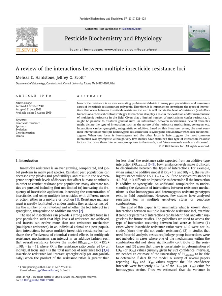 A Review of The Interactions Between Multiple Insecticide Resistance ...