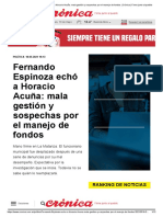 Fernando Espinoza echó a Horacio Acuña_ mala gestión y sospechas por el manejo de fondos _ Crónica _ Firme junto al pueblo