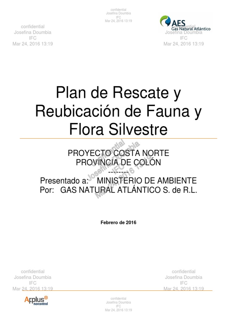 Plan de Rescate y Reubicacion de Fauna y Flora Silvestre | PDF | Fauna ...