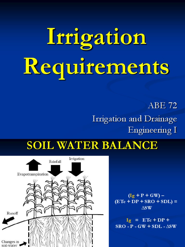 Irrigation Water Requirement Calculations | PDF | Evapotranspiration ...