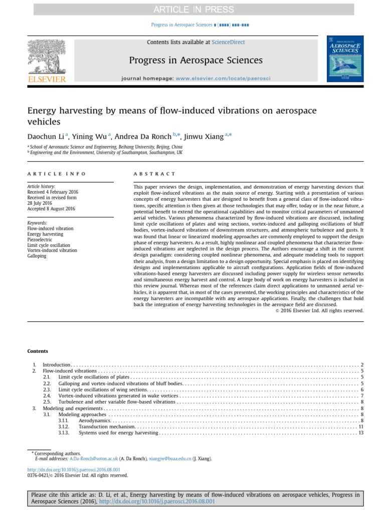 (ARTIGO) Energy Harvesting by Means of Flow-Induced Vibrations On ...