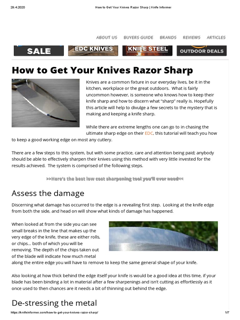 How to Get Your Knives Razor Sharp