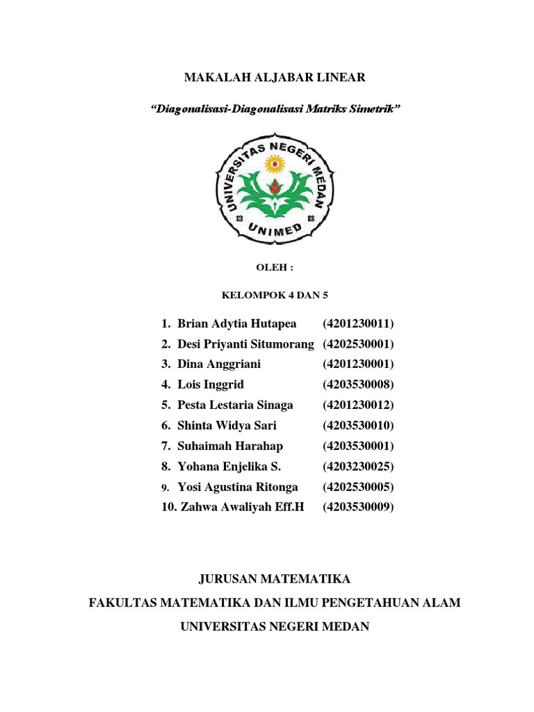 Diagonalisasi Matriks Simetrik | PDF | Sains & Matematika