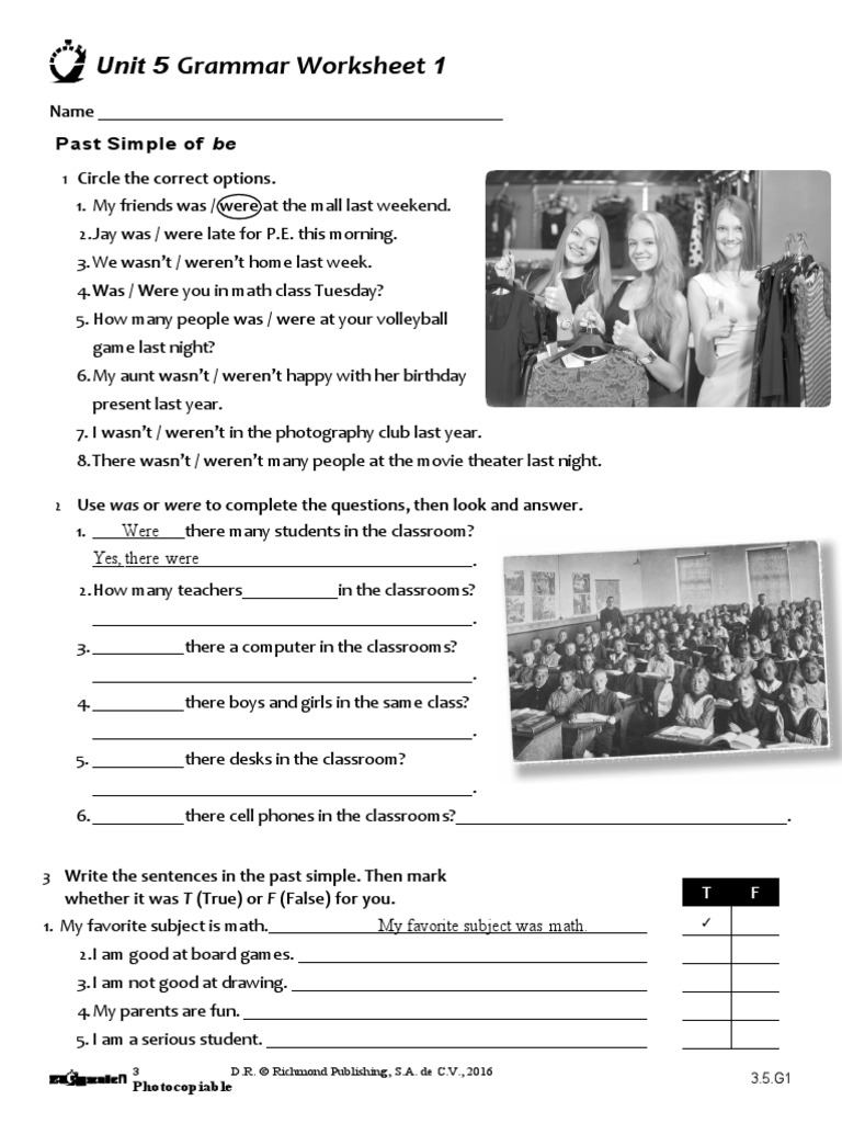 Stopwatch 3 Unit 5 Grammar 1 (3.5.G1) | PDF