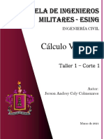 Taller 1 Corte 1 - Cálculo Vectorial