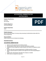 Accounting Administrator Job Description: Position Classification