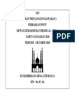 LPJ (Laporan Pertanggungjawaban) Perbaikan Pintu Dewan Kemakmuran Mesjid Al - Huda Tahun Anggaran 2020 Periode: Oktober 2020