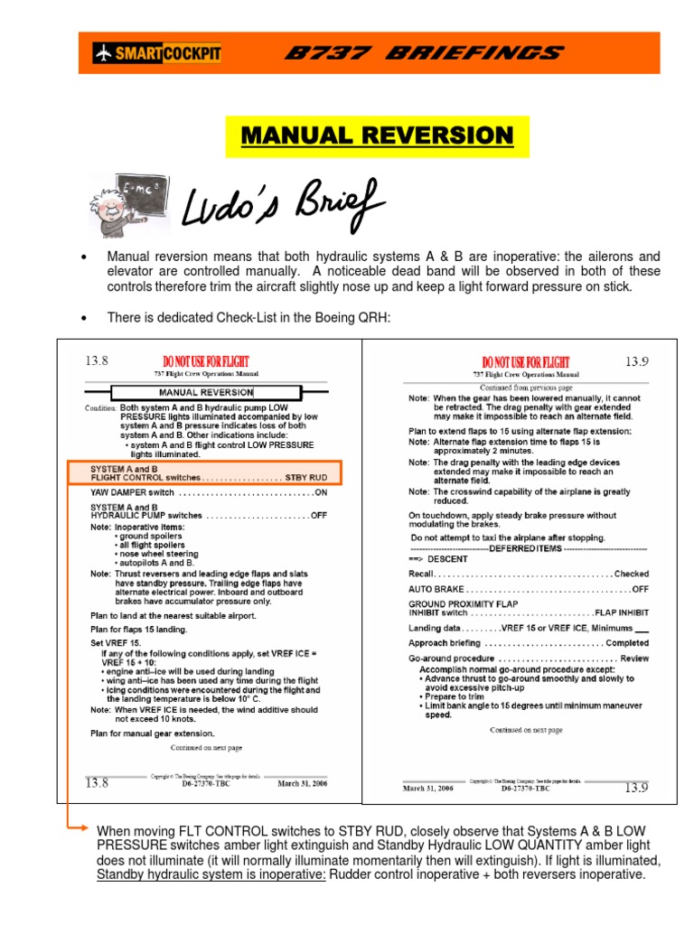 B737Manual Reversion PDF Aircraft Flight Control System Rudder