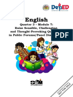 Eng7 - q3 - Mod7 - Raise Sensible, Challenging, and Thought-Provoking Questions in Public ForumsPanel Discussions