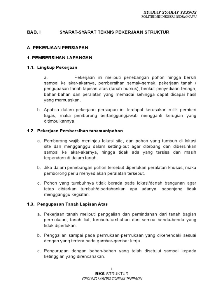 RKS STR Lab Terpadu | PDF