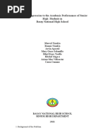 Effects of Depression To The Academic Performance of Senior High Students in Basay National High School