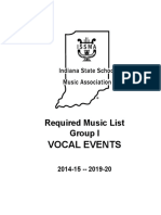 Vocal Events: Required Music List Group I