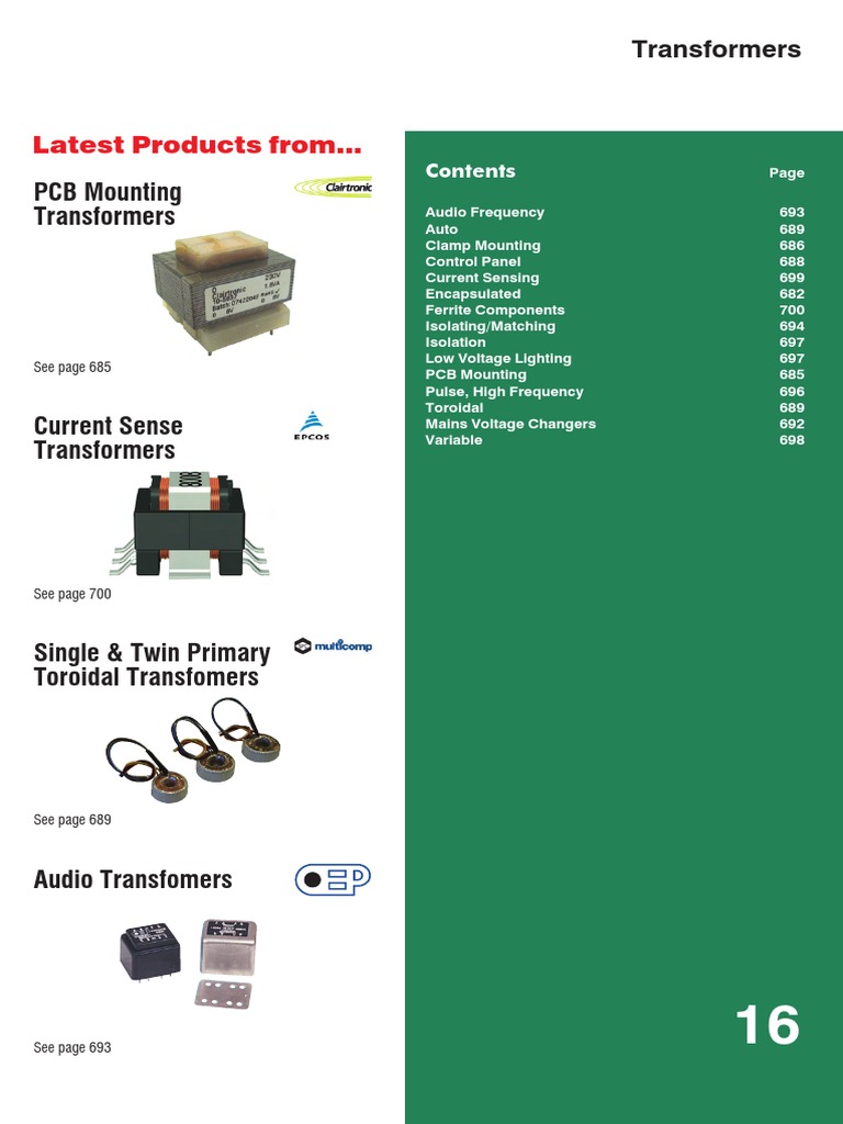 Latest Products From... : Transformers | PDF | Transformer | Rectifier