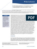 Dose-Adjusted Enoxaparin Thromboprophylaxis in Hospitalized Cancer