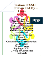 Orientation of SSG Constitution and by - Laws: Program