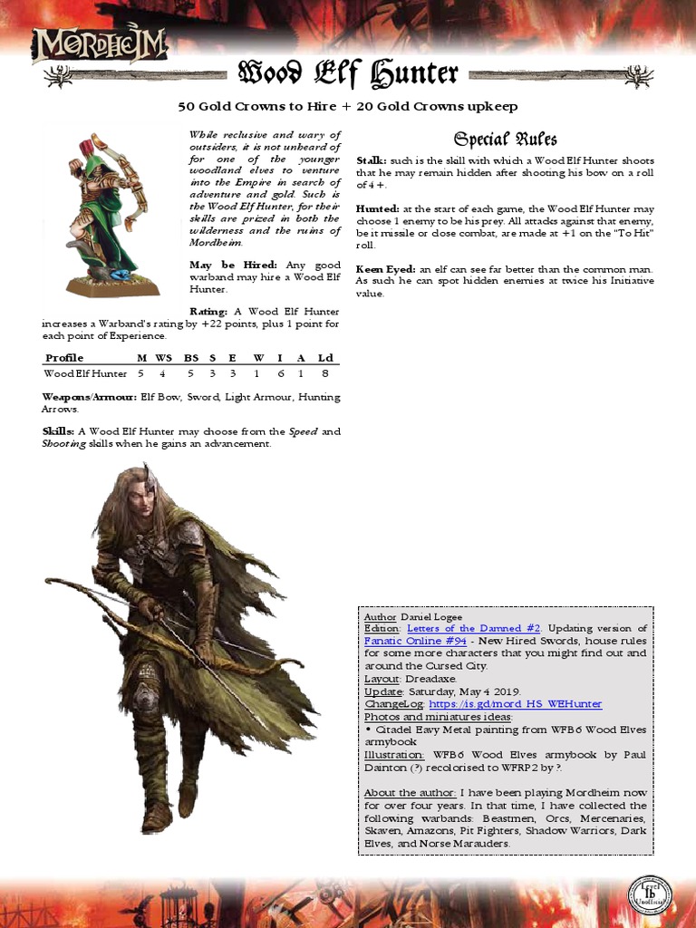 Mord Hired Sword Wood Elf Hunter (LOD2) PDF Elves Weaponry