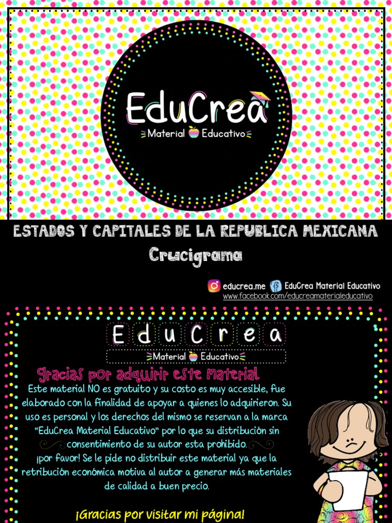 Crucigrama de Estados y Capitales de México | PDF | México