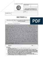 Section A: Declaration On The Online Course Conduct by Undergraduate Student of BUET For COVID-19 Situation