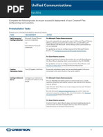 Crestron® Flex Unified Communications: Pre-Deployment Checklist