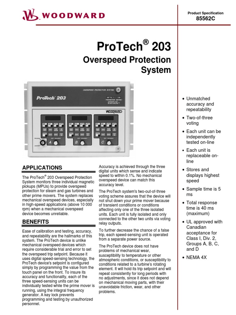 Protech 203: Overspeed Protection System | PDF | Hertz | Timer