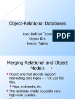 Object-Relational Databases: User-Defined Types Object ID's Nested Tables