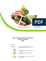 Tabla de Composicion de Alimentos. Cuenca Ecuador 2018 Compressed