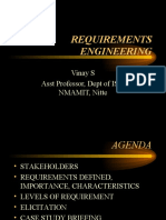 Requirements Engineering: Vinay S Asst Professor, Dept of ISE, NMAMIT, Nitte