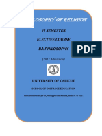 BA Philosophy - VI Sem. Elective Course - Philosophy of Religion